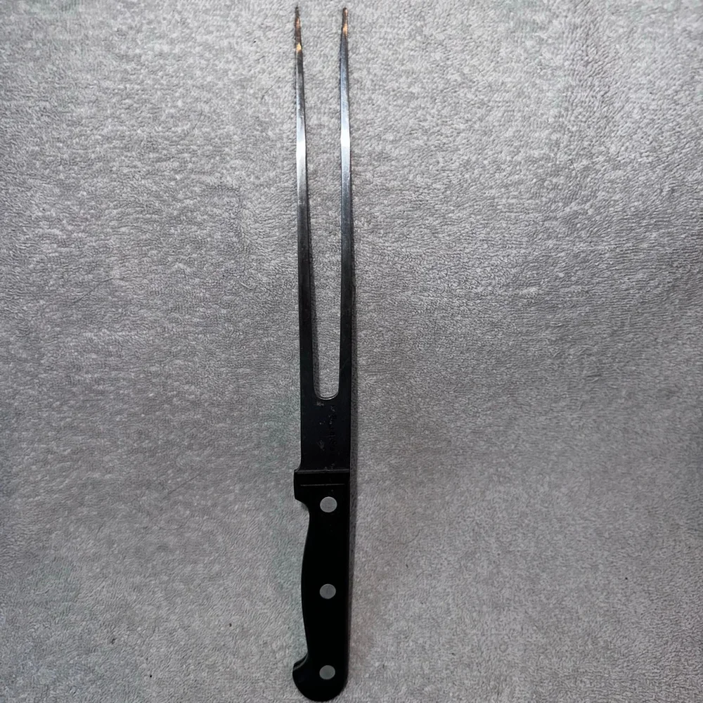 Vintage Stainless Meat Serving 2 Prong Fork Made In Taiwan MCM Retro